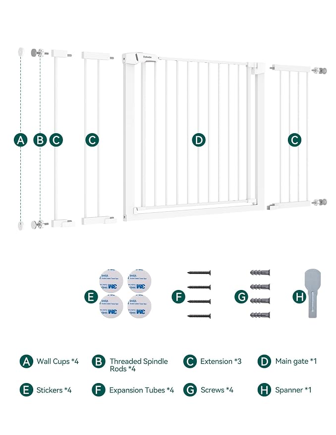 Babelio 36-57" Extra Wide Baby/Dog Gate, Auto Close - Image 7