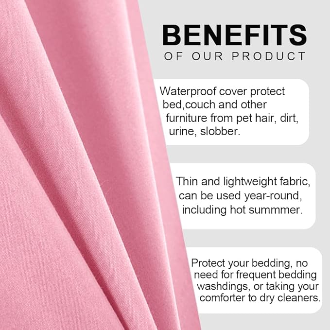 DUJUIKE Waterproof Bed Cover for Dog and Cats, Pet Hair Resistant Bed Sheet - Image 7