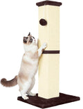Cat Scratching Post 32 Inch for Indoor Large Cats and Kitten, Nature Sisal Tall by YULOYI
