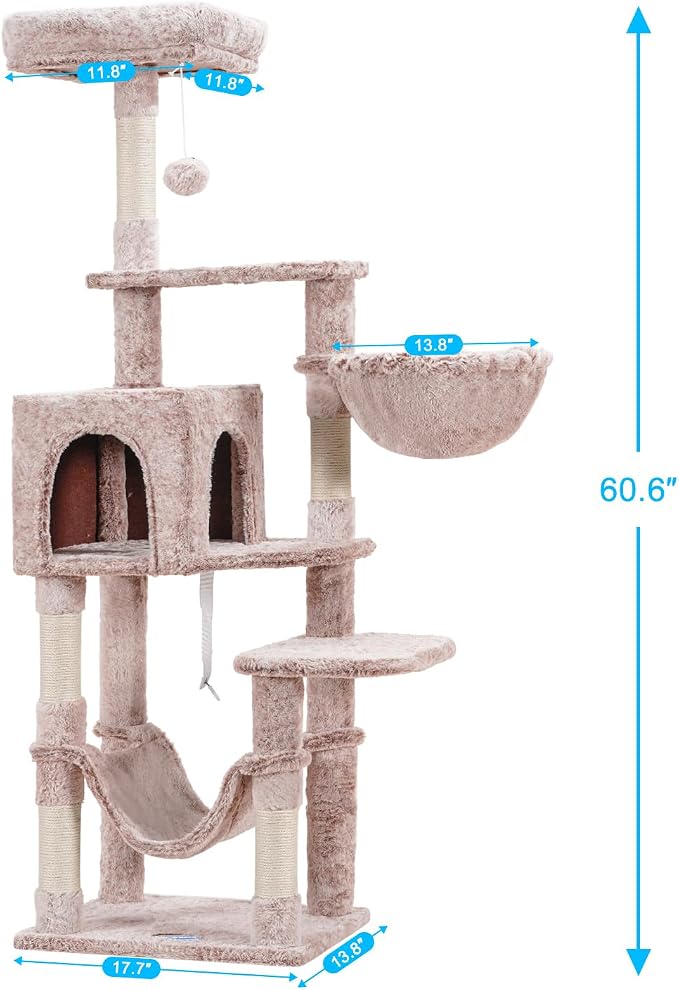 Hey-brother Cat Tree with Large Hammock, Cat Condo with Sisal-Covered - Image 3