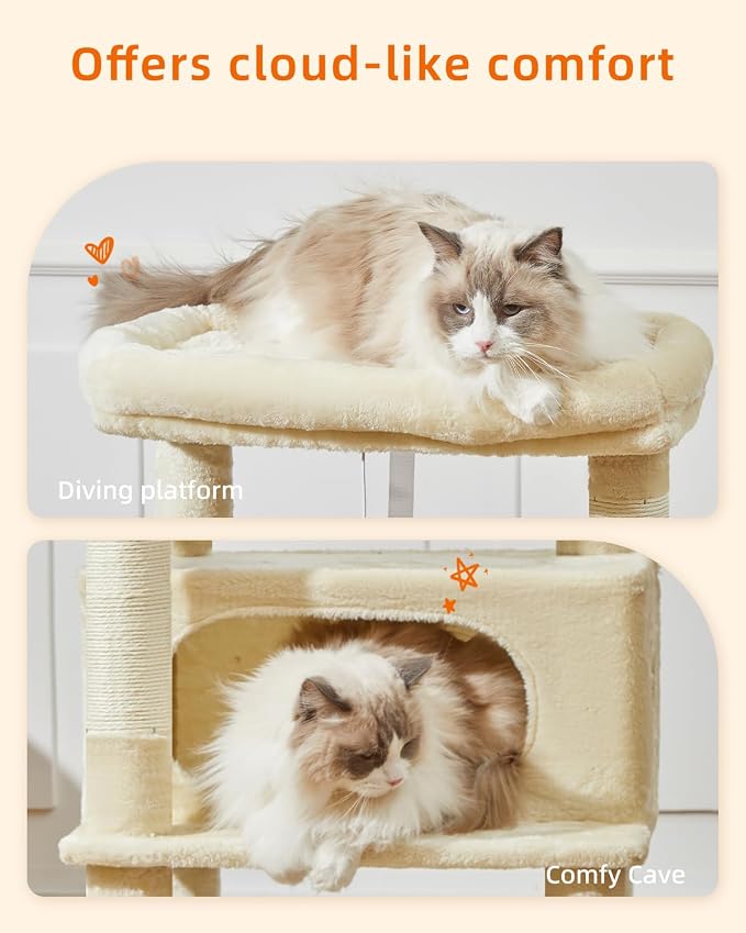 Taoqimiao Cat Tree, 49-Inch Cat Tower - Image 6