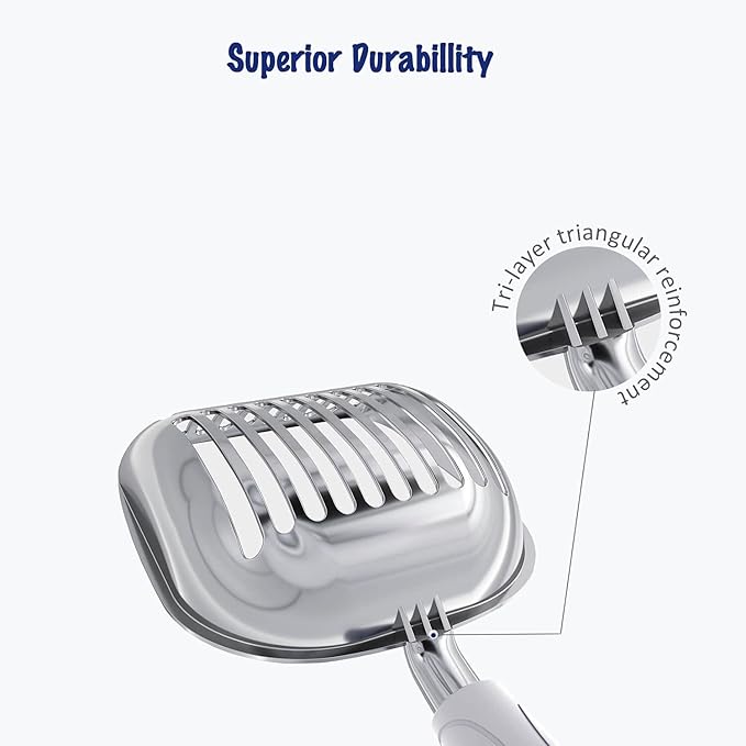 WePet Cat Litter Scoop, Aluminum Alloy Sifter, Kitty Metal Scooper, Deep Shovel - Image 3