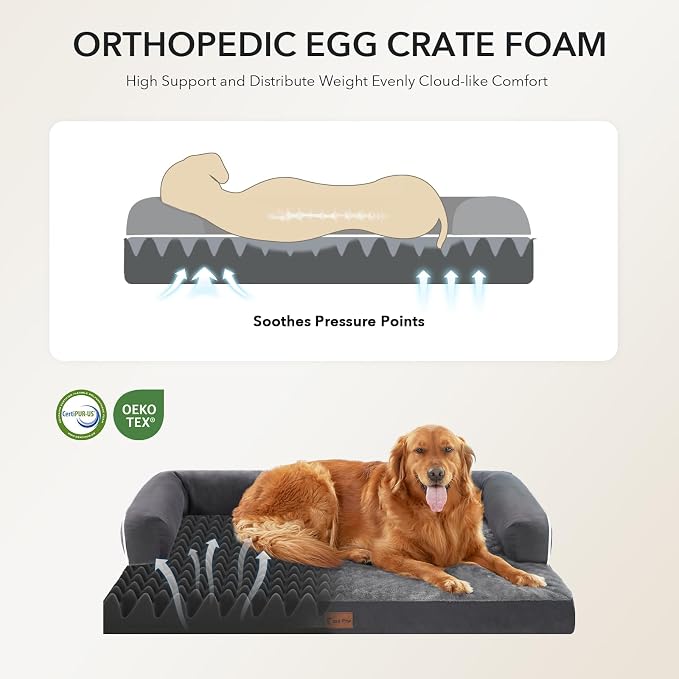 Orthopedic Dog Beds for Large Sized Dogs, Waterproof Egg Crate Foam Large Dog - Image 2