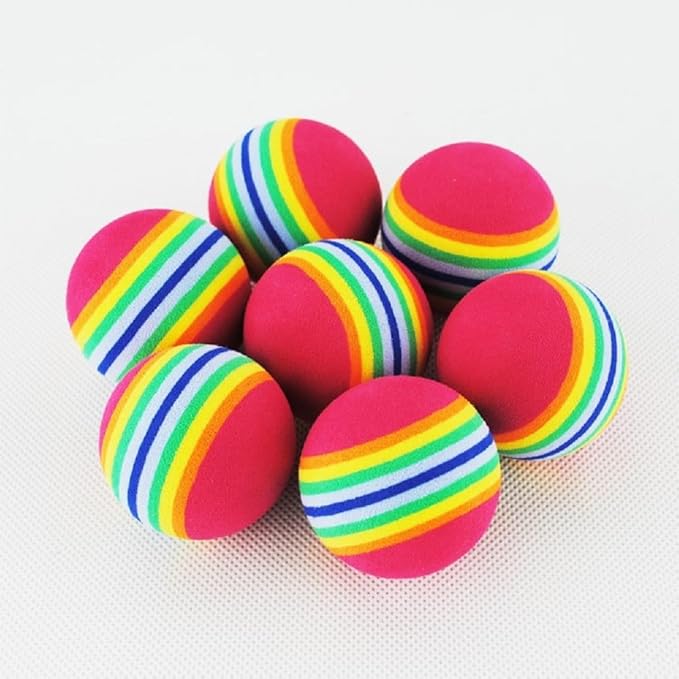 12PCS Foam Balls for Cats, Colorful Rainbow Cat Toy Sponge Balls Soft Pet Toy - Image 3
