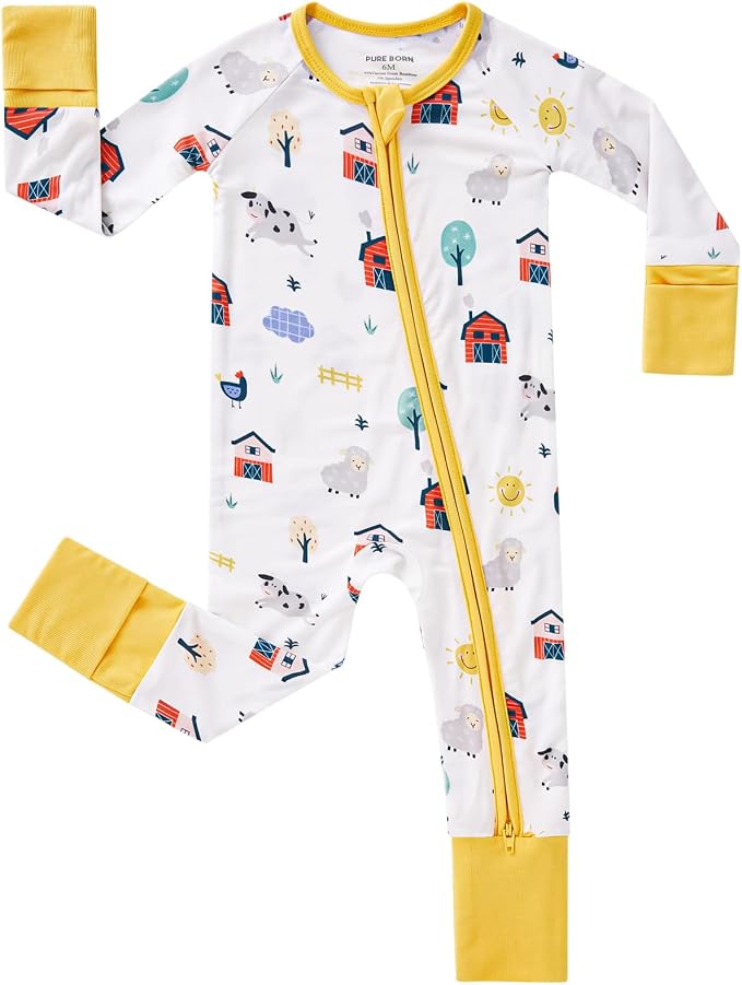pureborn Baby Infant Boys Girls Sleeper Snug Fit Viscose from Bamboo Pajamas by pureborn