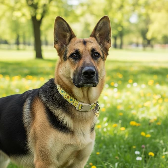 Cute Dog Collar with Yellow Bow Pattern, Girl Dog Collar - Image 7