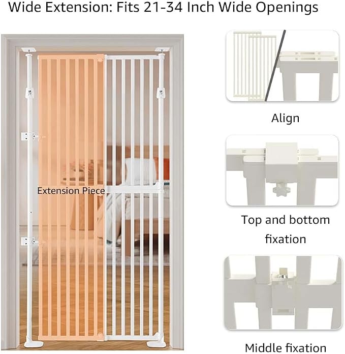 unipaws 75" High Extra Tall Cat Gate, Auto Closing and No Drilling Safety Gate - Image 6