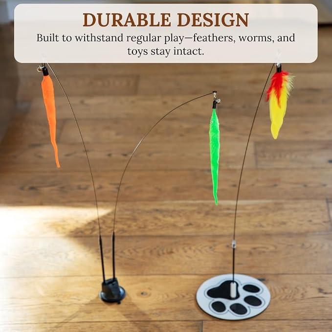 Cat Wand Toy Cat Fishing Pole Toy Cats Feather Toys Suction Cup - Image 9