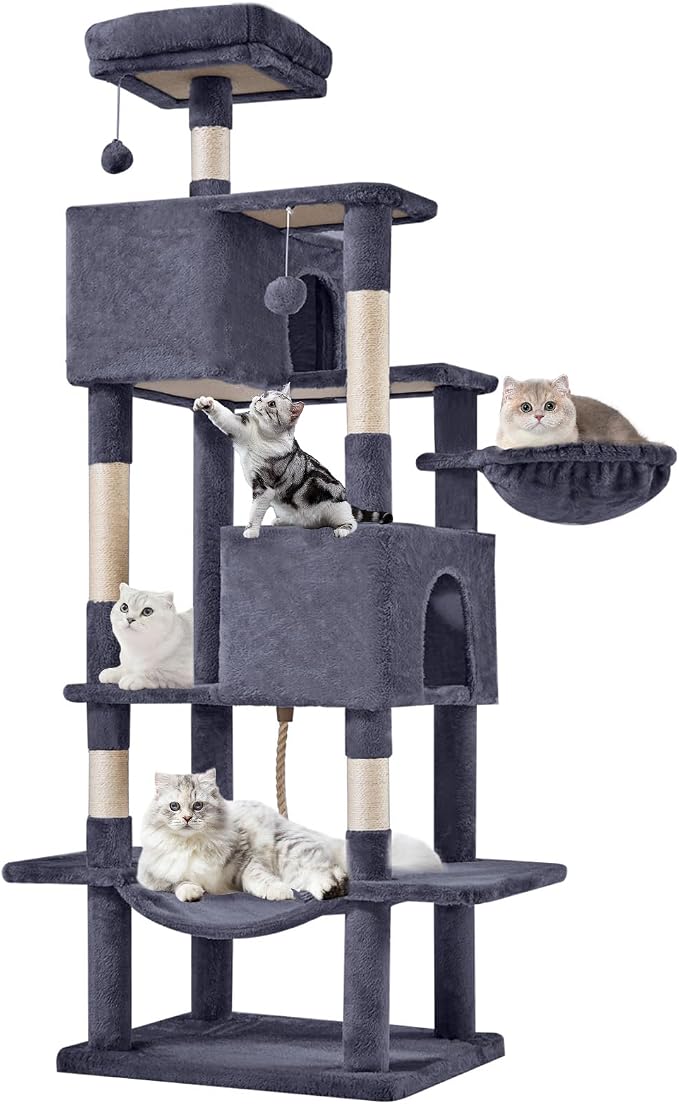 Sweetcrispy 66 inch Cat Tree Tower, Large Multi Level Cat Climbing Tower by Sweetcrispy