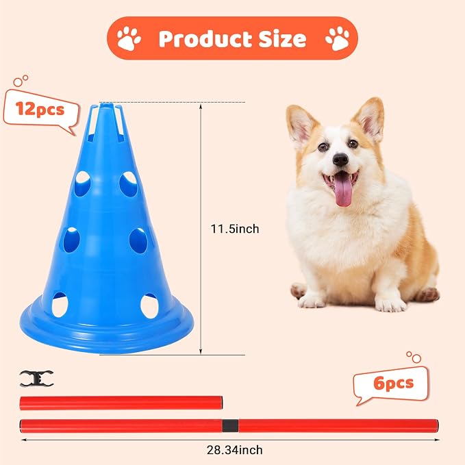 Garvee Dog Agile Hurdle Cone Set, Dog Training Agile Equipment - Image 3