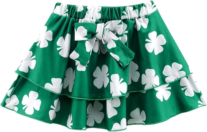 Girls Skirt Set 2 Piece Outfit Toddler Summer Clothes Ruffle Sleeve T-Shirt Bow - Image 5