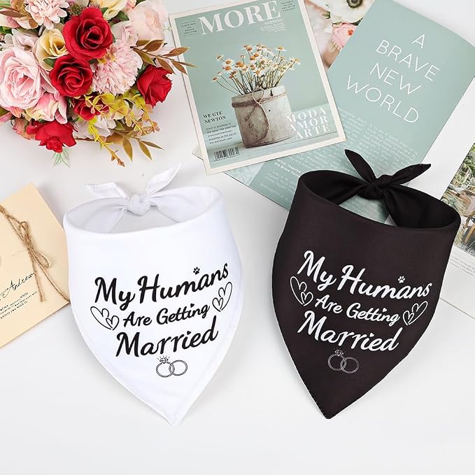 SZEE 2 Pack My Humans are Getting Married Dog Bandanas, Wedding or Engagement - Image 7