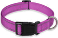 Reflective Dog Collar with Buckle Adjustable Safety Nylon Collars by BOOMIBOO
