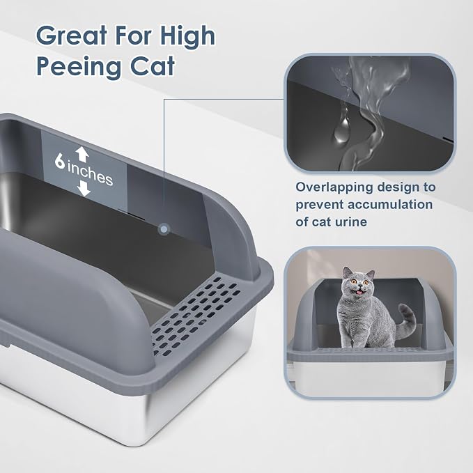 Enclosed Stainless Steel Cat Litter Box - Image 2