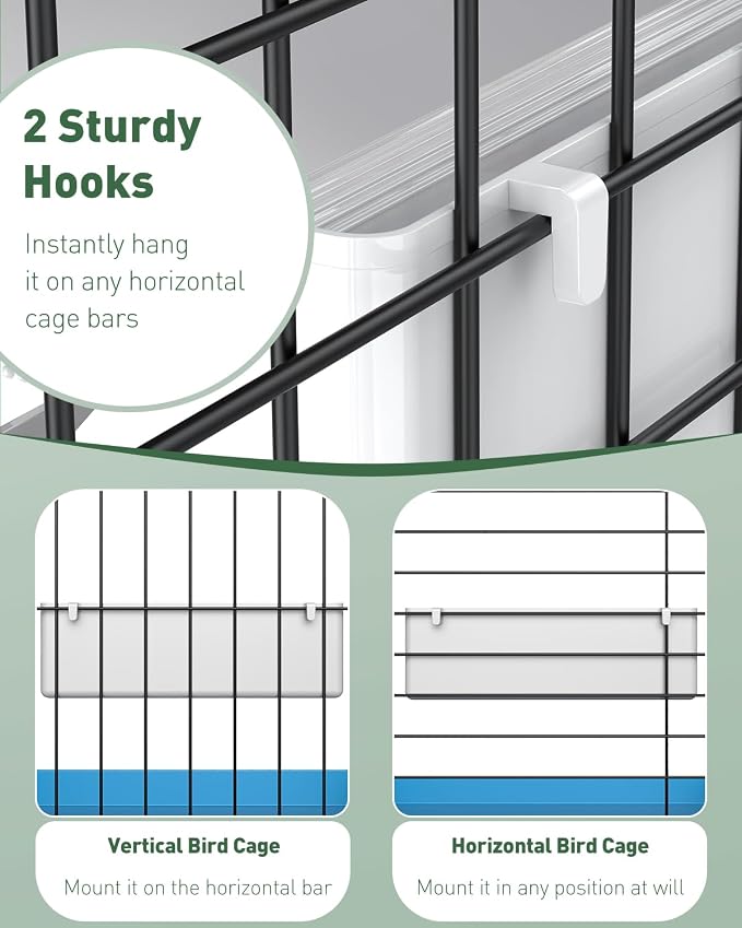 Pawfly 2 Pack Bird Feeder for Cage Hanging Plastic Feeder - Image 5