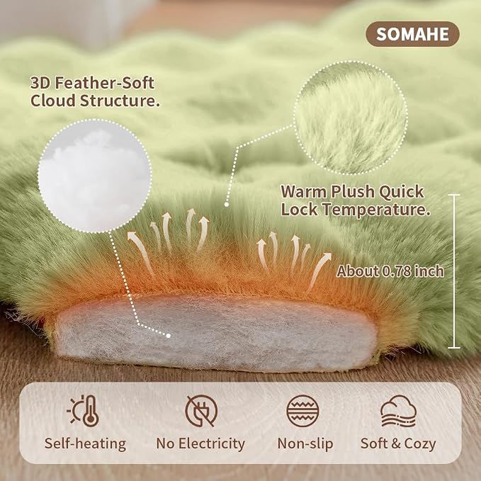 Self-Warming Dog Bed, Plush Faux Fur Mat - Image 3