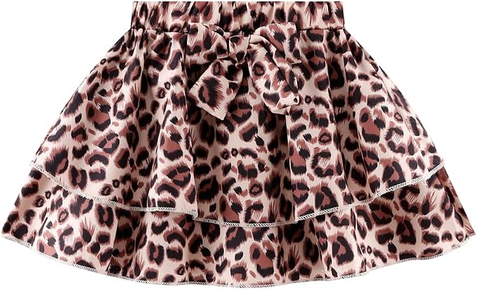 Girls Skirt Set 2 Piece Outfit Toddler Summer Clothes Ruffle Sleeve T-Shirt Bow - Image 7