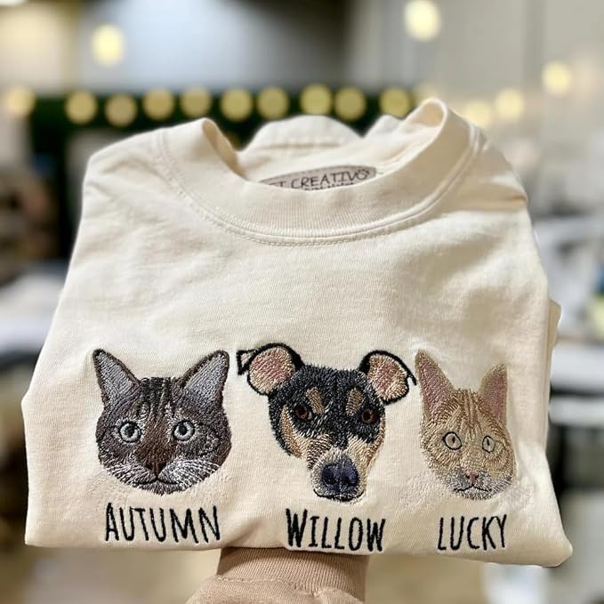 Custom Pet Embroidered Sweatshirt, Custom Dog Face Embroidered Sweatshirt - Image 4