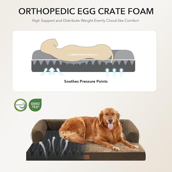 Orthopedic Dog Beds for Large Sized Dogs, Waterproof Egg Crate Foam Large Dog - Image 2