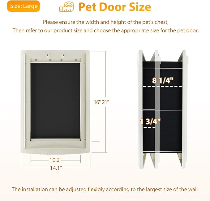 mestyl Dog Door for Wall, Pet Door, Doggie Door - Image 2