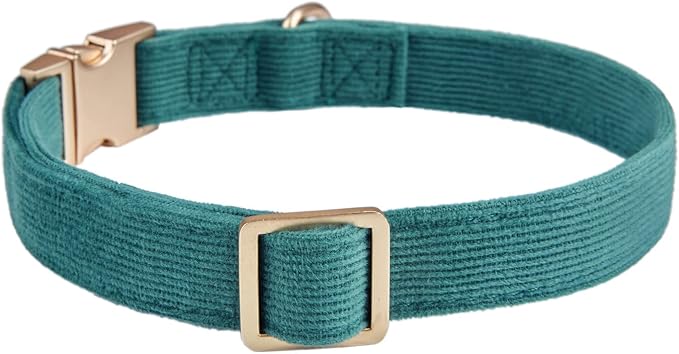 Soft Cotton Dog Collar with Metal Buckle Adjustable Heavy Duty Comfy Corduroy - Image 8
