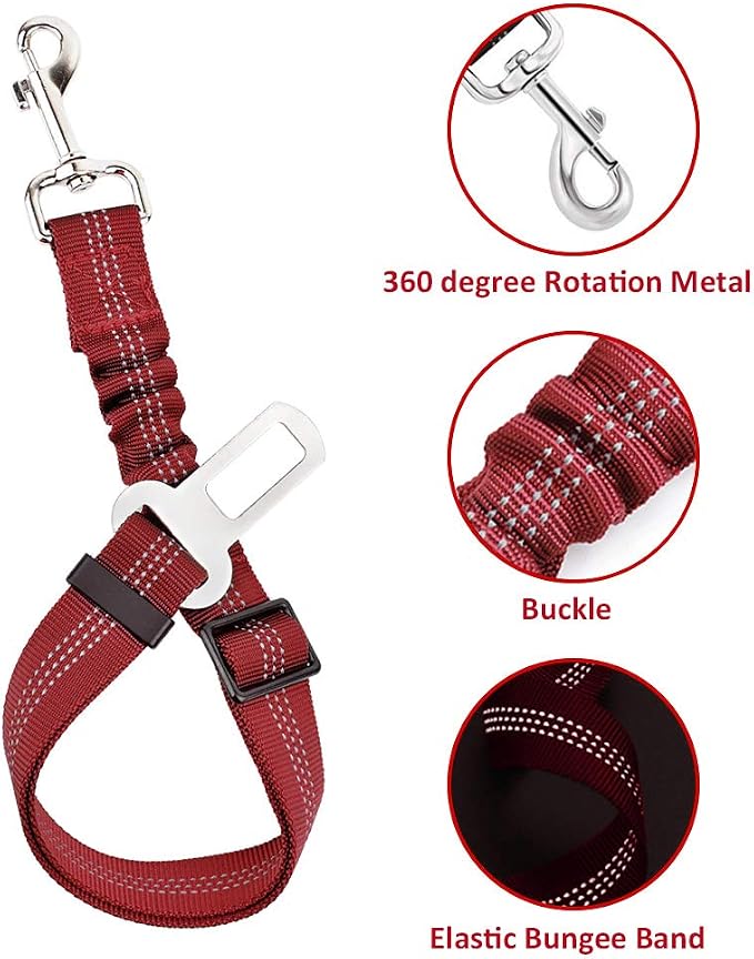 SlowTon Dog Seat Belt Harness for Car, Dog Car Harness Adjustable Mesh - Image 4