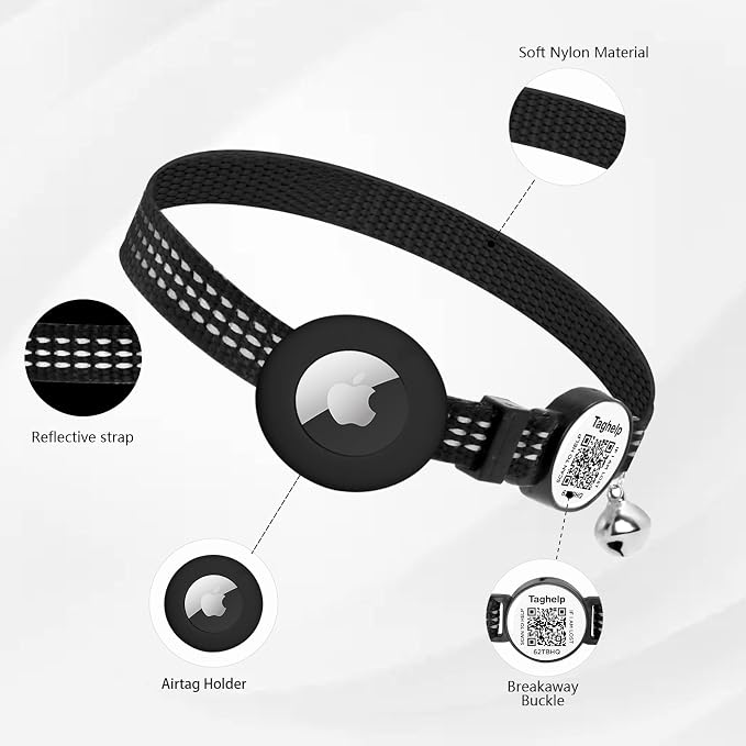 Reflective Kitten Collar Breakaway Apple Air Tag Cat Collar, GPS Cat Collar - Image 2