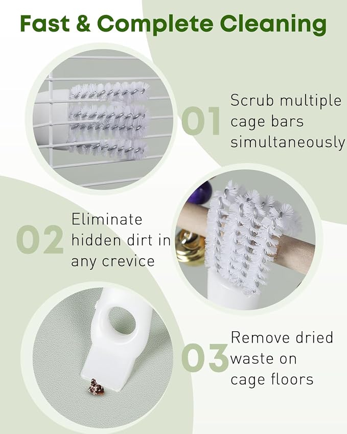 Pawfly 3 Pcs Bird Cage Cleaner Brush - Image 3