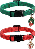 Lionet Paws 2pcs Pack Christmas Cat Collarr, Christmas Red Plaid & Green Plaid by lionetpaws