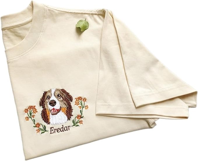 Custom Pet from Your Photo Embroidered Shirt, Personalized Dog Shirt, Custom by Unknown
