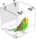 Hanging Cube Bird Bath Cage, Transparent Bird Bathtub Bath Shower by Xxmbbjy