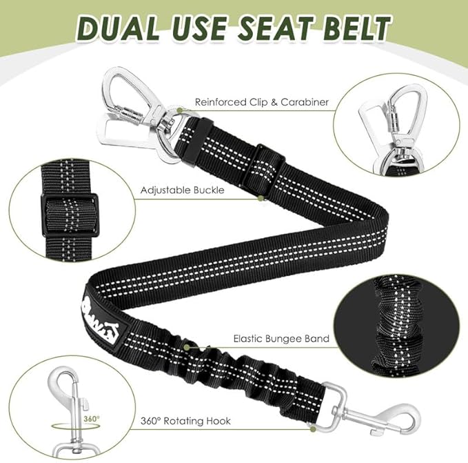SlowTon Dog Seat Belt Harness for Car, Dog Car Harness Adjustable Mesh - Image 3