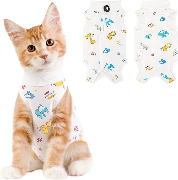 Cat Recovery Suit Female, Breathable Cat Onesie After Surgery Female by Coppthinktu