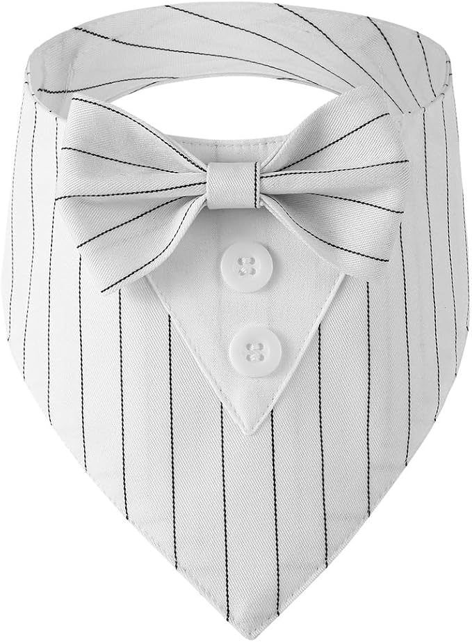 Dog Tuxedo, Adjustable Formal Wedding Outfit Bandana Dog Tux Collar by DOGTACT