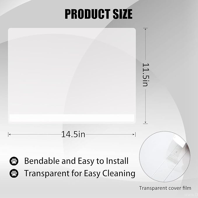 6PCS Cat Litter Box Pee Shields, Transparent Easy Clean Splash Guard - Image 2