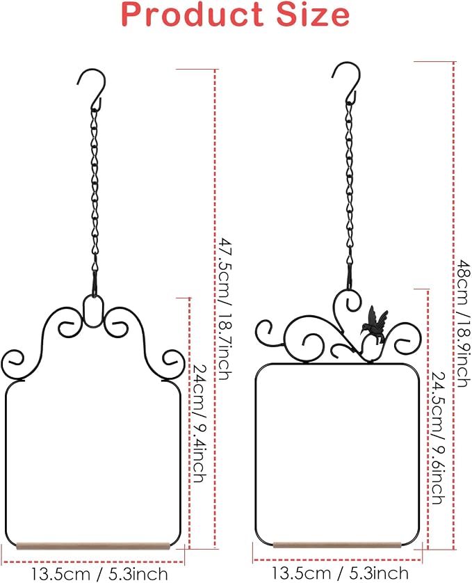 PACETAP Hummingbird Swings and Perches Metal Frame 2 Pack, Wild Bird Swing - Image 5