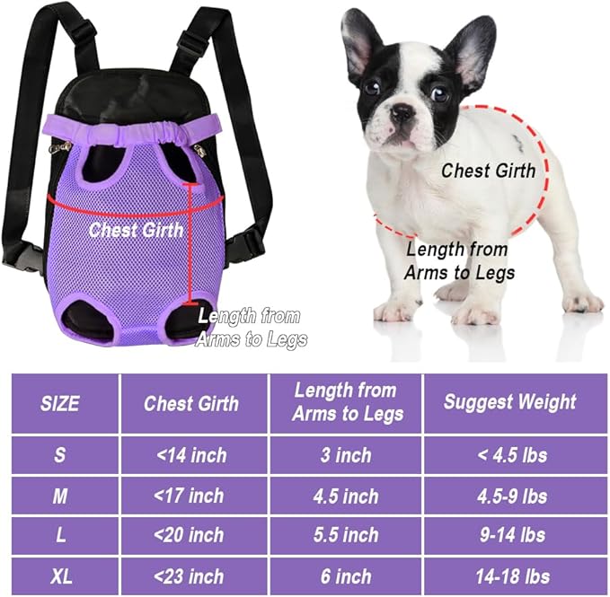 FEimaX Dog Carrier Backpack Pet Legs Out Front Cat Travel Bag, Adjustable Puppy - Image 4