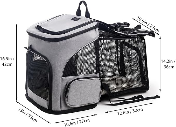 Expandable Cat Carrier Backpack, Large Soft Airline Approved Collapsible Pet Bag - Image 2