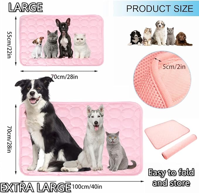 SOMOYA Dog Self Cooling Mat, Pet Washable Cooling Pad Blanket, Ice Silk Sleep - Image 6