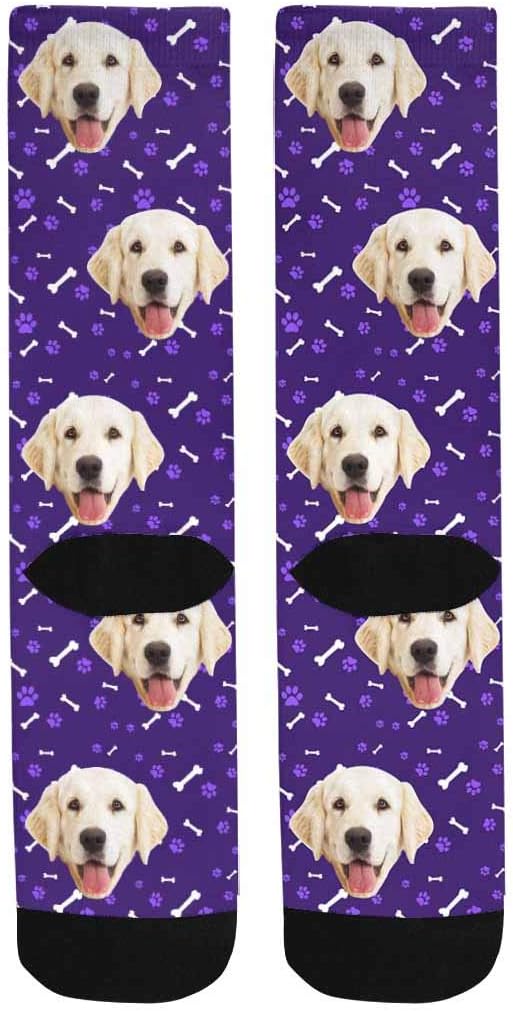 MyPupSocks Custom Personalized Photo Pet Face Socks, Cat and Dog Tracks Paws - Image 6