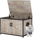 unipaws Top Opening Cat Litter Box Enclosure, Flip Top XL Extra Large Cat Box by unipaws