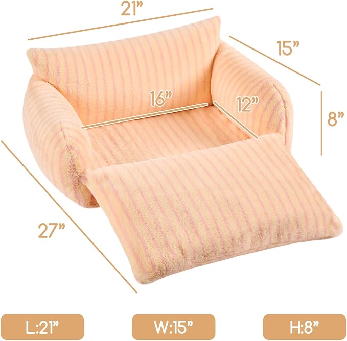 Hollypet Cat Bed Fluffy Plush Mutifuctional Double-Layer Soft Pet Couch - Image 3