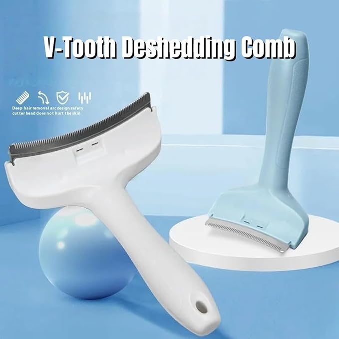 V-Tooth Deshedding Comb, Doggo Comfy Pet Comb Pro, Dog & Cat Grooming Brush - Image 3