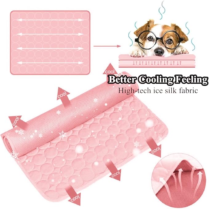 SOMOYA Dog Self Cooling Mat, Pet Washable Cooling Pad Blanket, Ice Silk Sleep - Image 2