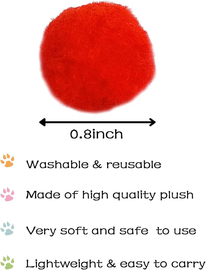 PET SHOW 50pcs 1.5"/3.8cm Cat Toy Balls Soft Kitten Pompon Toys Indoor Cats - Image 3