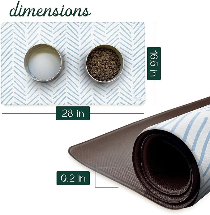 CROXTON & CO. Non-Slip Faux Leather Pet Feeding Mat - Image 2