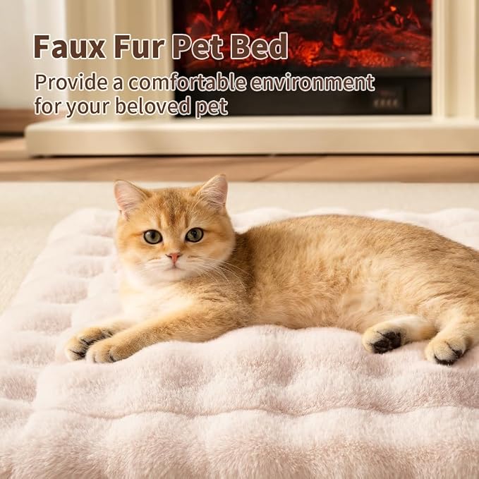 Self-Warming Cat Bed, Plush Faux Fur Pet Bed Mat - Image 4