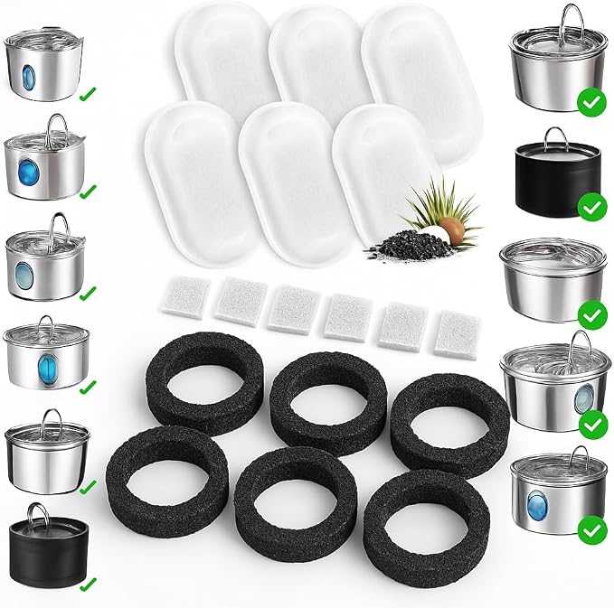 Fountain Filter Replacement Set – 18 Pack – Compatible by Unknown