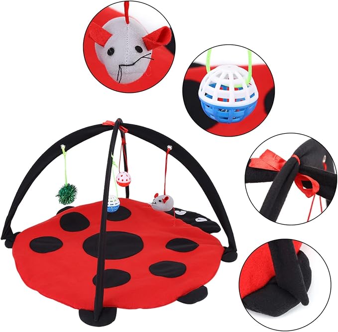 Foldable Cat Activity Play Mat Tent, Cat Activity Center Pet Kitten Cushion Bed - Image 3