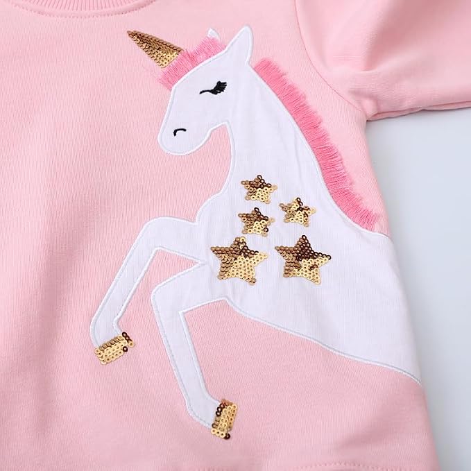 Toddler Baby Girls Cotton Sweater, Long Sleeve Crewneck Sweatshirt Pullover - Image 2